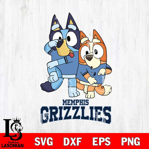 Memphis Grizzlies Bluey & Bingo 18 Svg Eps Dxf Png File, NBA svg, Digital Download, Instant Download