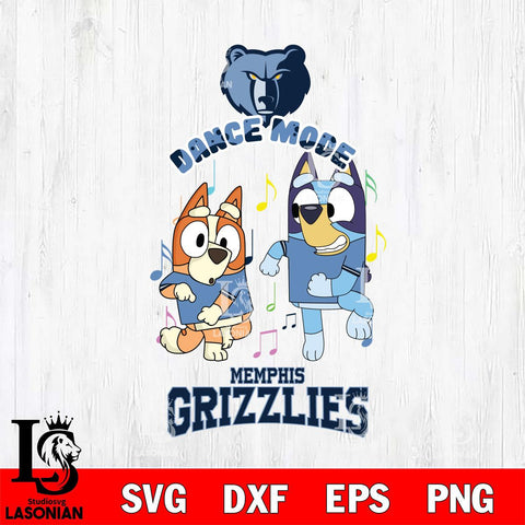 Memphis Grizzlies Bluey Bingo Svg Eps Dxf Png File, NBA svg, Digital Download, Instant Download