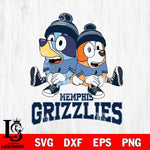 Memphis Grizzlies Bluey & Bingo 8 Svg Eps Dxf Png File, NBA svg, Digital Download, Instant Download
