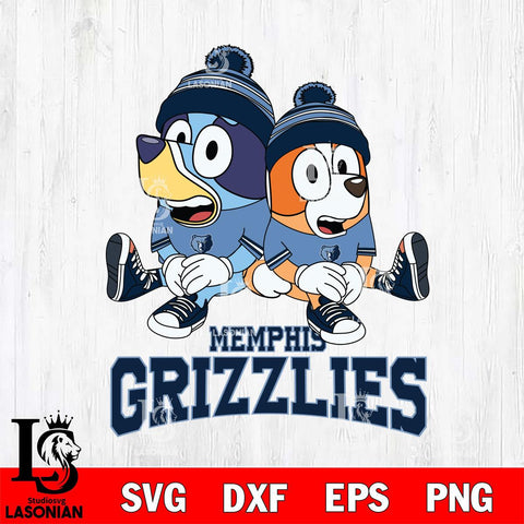 Memphis Grizzlies Bluey & Bingo 8 Svg Eps Dxf Png File, NBA svg, Digital Download, Instant Download