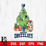 Memphis Grizzlies Bluey Chilli Christmas Tree Svg Eps Dxf Png File, Digital Download