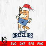 Memphis Grizzlies Bluey Chilli Happy Christmas Svg Eps Dxf Png File, Digital Download