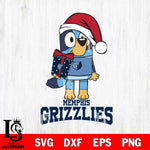 Memphis Grizzlies Bluey Christmas Svg Eps Dxf Png File, Digital Download