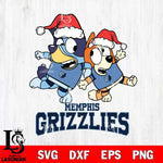 Memphis Grizzlies Bluey Christmas Holiday Svg Eps Dxf Png File, Digital Download