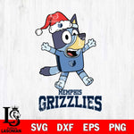 Memphis Grizzlies Bluey Happy Christmas Svg Eps Dxf Png File, Digital Download