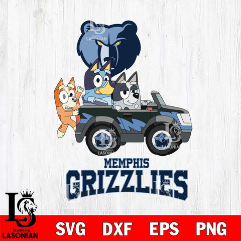 Memphis Grizzlies Bluey friends Svg Eps Dxf Png File, NBA svg, Digital Download, Instant Download