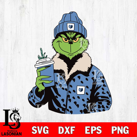 Memphis Grizzlies Boujee Grinch 12 Svg Eps Dxf Png File, Digital Download, Instant Download