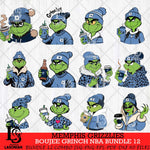 Memphis Grizzlies Boujee Grinch NBA Bundle 12 SVG Eps Dxf Png File, Digital Download, Instant Download