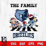 Memphis Grizzlies Family Bluey Christmas Svg Eps Dxf Png File, Digital Download