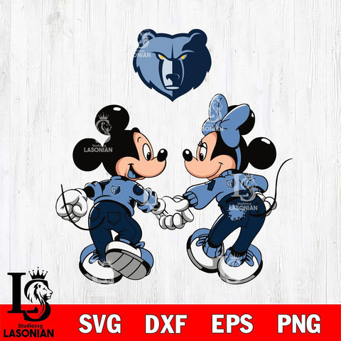 Memphis Grizzlies Fan Minnie And Mickey Love Svg Eps Dxf Png File, Digital Download, Instant Download
