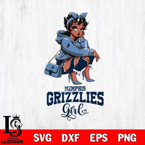 Memphis Grizzlies Fashion Black Fan Girl Betty Boop