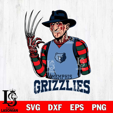 Memphis Grizzlies Freddy Krueger Horror Svg Eps Dxf Png File, NBA svg, Digital Download, Instant Download