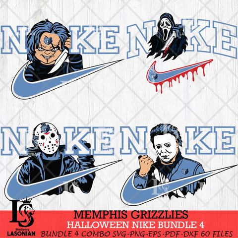 Memphis Grizzlies Halloween Nike NBA Bundle 4 Svg Eps Dxf Png File, Digital Download, Instant Download