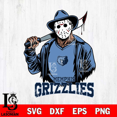 Memphis Grizzlies Jason Voorhees Horror 13 Svg Eps Dxf Png File, NBA svg, Digital Download, Instant Download