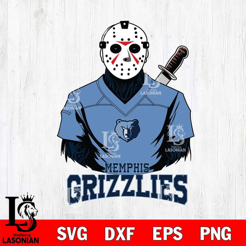Memphis Grizzlies Jason Voorhees Horror 4 Svg Eps Dxf Png File, NBA svg, Digital Download, Instant Download