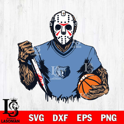 Memphis Grizzlies Jason Voorhees Horror 5 Svg Eps Dxf Png File, NBA svg, Digital Download, Instant Download