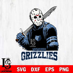 Memphis Grizzlies Jason Voorhees Horror 7 Svg Eps Dxf Png File, NBA svg, Digital Download, Instant Download