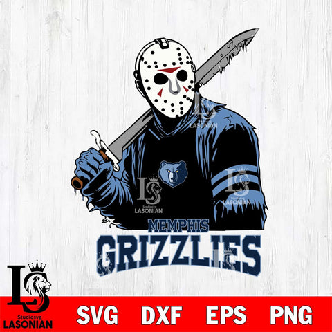 Memphis Grizzlies Jason Voorhees Horror 7 Svg Eps Dxf Png File, NBA svg, Digital Download, Instant Download