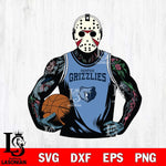 Memphis Grizzlies Jason Voorhees Horror basketball SVG DXF EPS PNG FILE, NBA File Cut,Halloween Digital Download,Instant Download, Silhouette