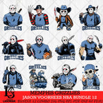 Memphis Grizzlies Jason Voorhees NBA Bundle 12 SVG Eps Dxf Png File, Bundle NBA svg, Digital Download, Instant Download