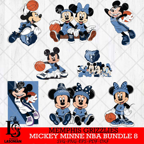 Memphis Grizzlies  Mickey Minne NBA Bundle 8 SVG Svg Eps Dxf Png File, NBA svg, Digital Download, Instant Download