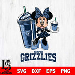 Memphis Grizzlies Minnie Mouse Fan And Coffee Svg Eps Dxf Png File, Digital Download, Instant Download