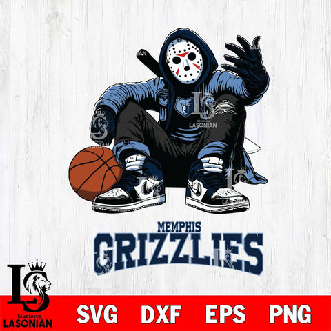 Memphis Grizzlies NBA Jason Voorhees Halloween SVG Svg Eps Dxf Png File, Digital Download, Instant Download