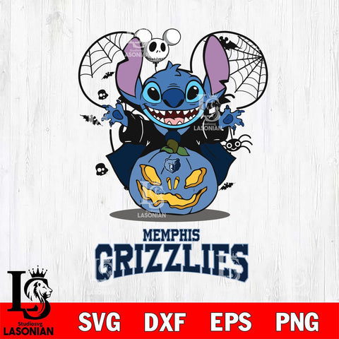Memphis Grizzlies Stitch Horror Halloween Svg Eps Dxf Png File, Digital Download, Instant Download
