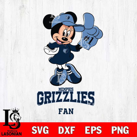 Memphis Grizzlies #1 Fan Minnie Mouse Svg Eps Dxf Png File, Digital Download, Instant Download