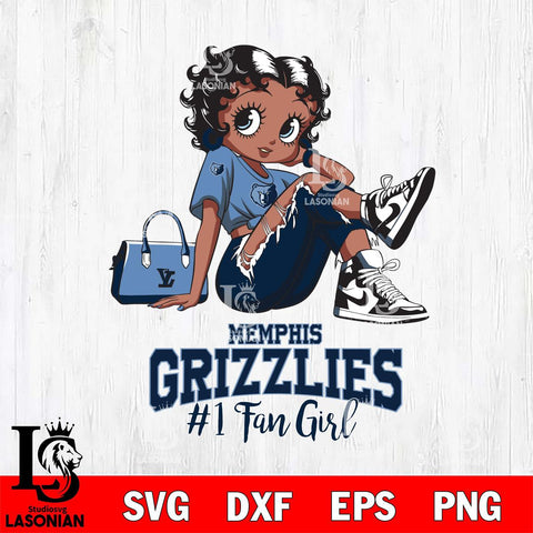 Memphis Grizzlies #1 Black Fan Girl Betty Boop
