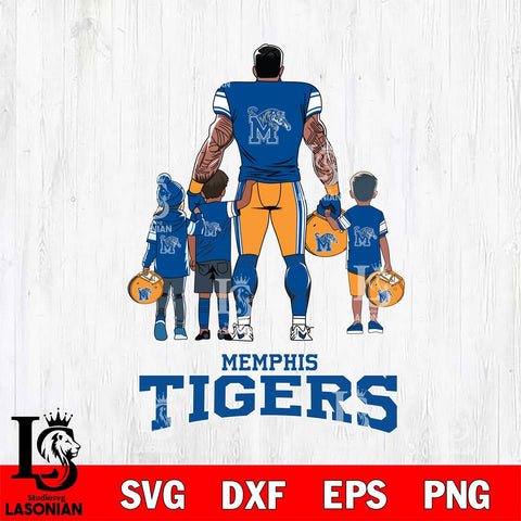Memphis Tigers 4 Father and son Rugby SVG DXF EPS PNG FILE,NCAA SVG, Father day Digital Download,Instant Download, Silhouette