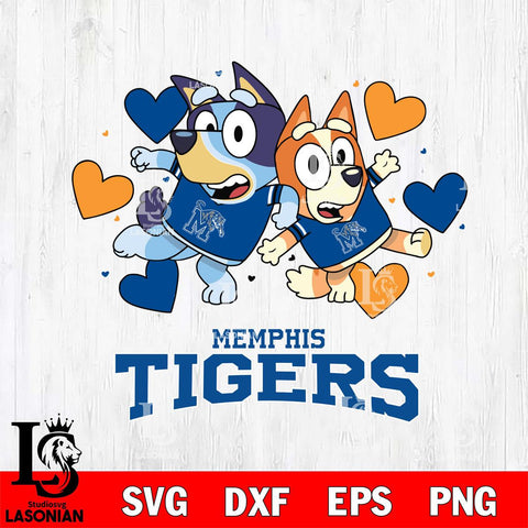 Memphis Tigers Bluey & Bingo 10 Svg Eps Dxf Png File, NCAA svg, Digital Download, Instant Download