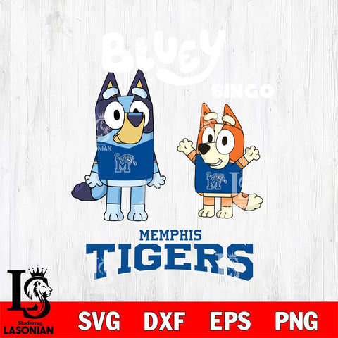 Memphis Tigers Bluey & Bingo 4 Svg Eps Dxf Png File, NCAA svg, Digital Download, Instant Download