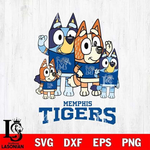 Memphis Tigers Bluey & Bingo 7 Svg Eps Dxf Png File, NCAA svg, Digital Download, Instant Download