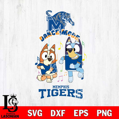 Memphis Tigers Bluey Bingo Dance Mode Svg Eps Dxf Png File, NCAA svg, Digital Download, Instant Download