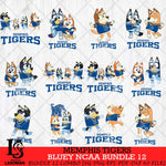 Memphis Tigers Bluey Dace Mode NCAA Bundle 12 SVG Eps Dxf Png File, Digital Download, Instant Download
