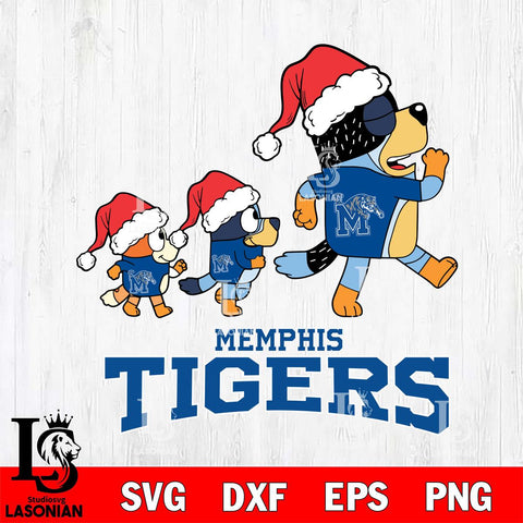 Memphis Tigers Bluey Family Christmas Svg Eps Dxf Png File, Digital Download