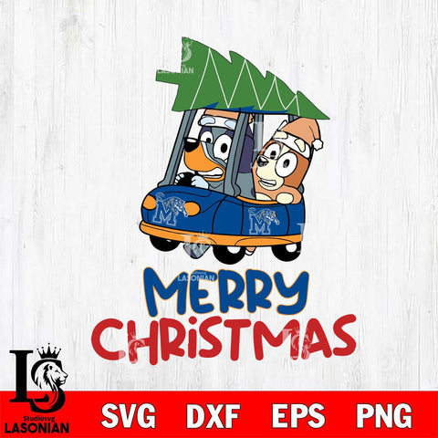 Memphis Tigers Bluey Merry Christmas Svg Eps Dxf Png File, Digital Download