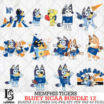 Memphis Tigers Bluey NCAA Bundle 12 Svg Eps Dxf Png File, Digital Download, Instant Download