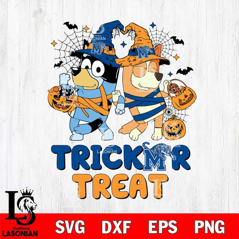 Memphis Tigers Bluey Trick or Treat Halloween 2 Svg Eps Dxf Png File, Digital Download, Instant Download