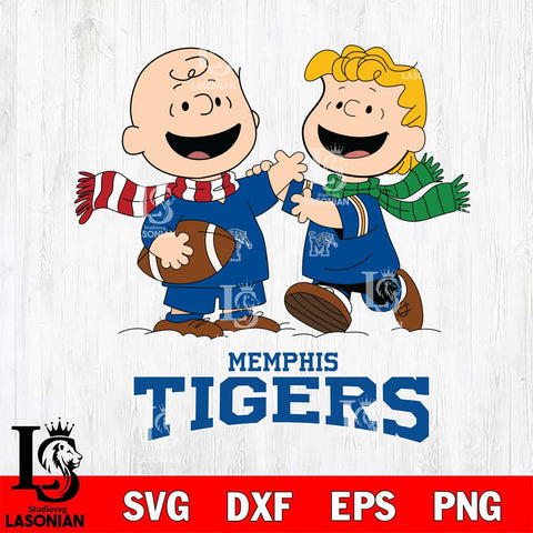 Memphis Tigers Charlie Brown & Linus Football Cricut,Christmas SVG DXF EPS PNG FILE, NCAA Digital Download,Instant Download, Silhouette