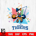 Memphis Tigers Cute Daisy Duck Cheerleader SVG DXF EPS PNG FILE, NCAA File Cut,Digital Download,Instant Download