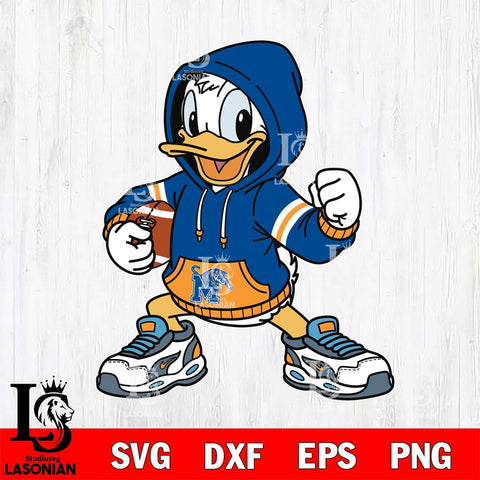 Memphis Tigers Donald Duck Disney Christmas File Cut, NCAA SVG DXF EPS PNG FILE, Digital Download , Criucut , Silhouette
