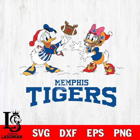 Memphis Tigers Donald Duck & Daisy Duck Football Cricut,Christmas SVG DXF EPS PNG FILE, NCAA Digital Download,Instant Download, Silhouette