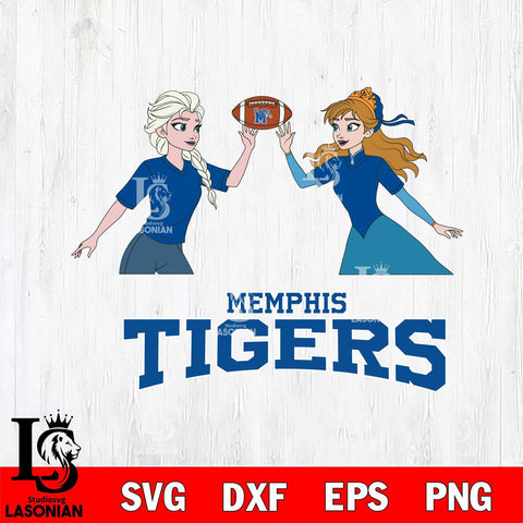 Memphis Tigers Elsa & Anna Football Cricut,Christmas SVG DXF EPS PNG FILE, NCAA Digital Download,Instant Download, Silhouette