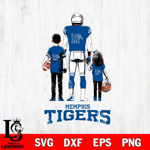 Memphis Tigers Father And Child Football SVG DXF EPS PNG FILE,NCAA SVG, Father day Digital Download,Instant Download, Silhouette