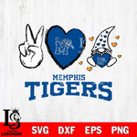 Memphis Tigers Gnomes Peace & Love Svg Eps Dxf Png File, Digital Download, Instant Download