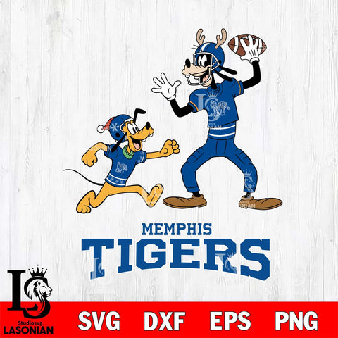 Memphis Tigers Goofy & Pluto Football Cricut,Christmas SVG DXF EPS PNG FILE, NCAA Digital Download,Instant Download, Silhouette