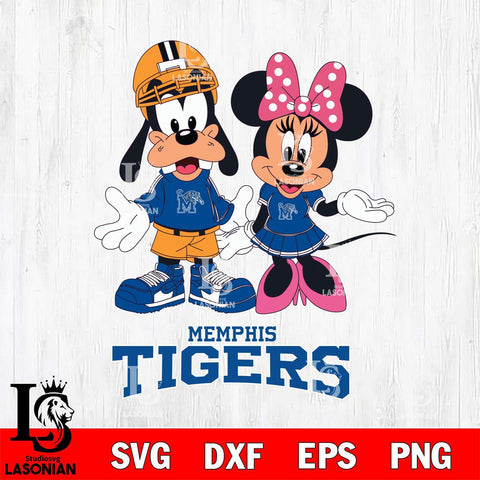 Memphis Tigers Goofy and Minnie mouse Football SVG DXF EPS PNG FILE,NCAA svg ,Football Digital Download,Instant Download, Silhouette