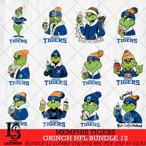 Memphis Tigers Grinch NCAA Bundle 12 SVG Eps Dxf Png File, Digital Download, Instant Download